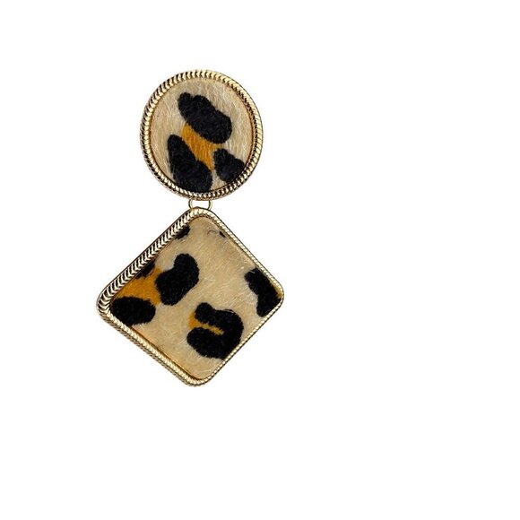 NASTY GAL Mobwife Caught‎ My Attention Leopard print Huge Drop Earrings - Picture 4 of 4